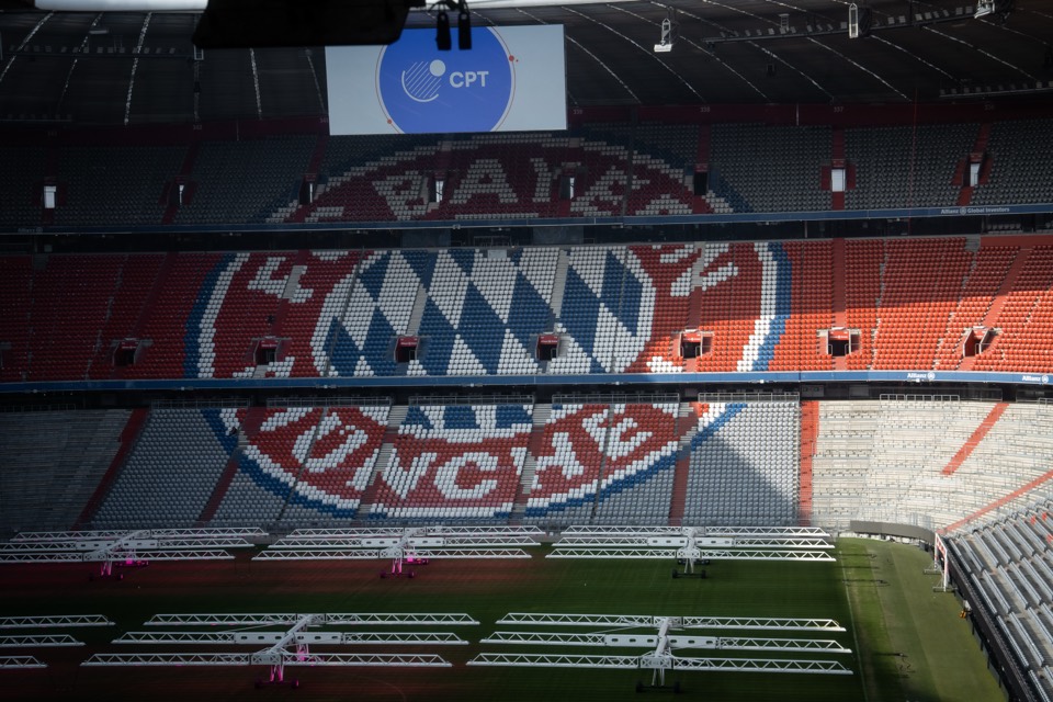 Die Allianz Arena von innen.